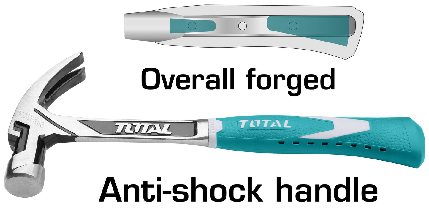 Total Hammer Claw w/Crbn.Stl.Fbrgls.Hndl - 560g (20oz)