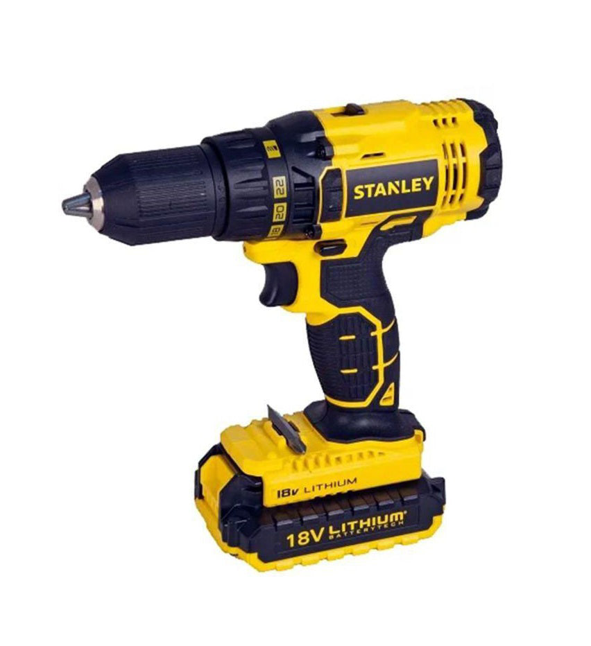 Stanley Cordless Drill 18V ، 1.5ah Li-Ion Drill ، بطاريتان ، Kitbox