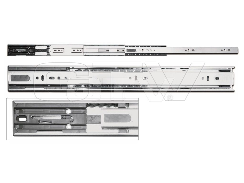 55Cm Ball bearing slide VERSALITE PLUS with soft closing H45 - GTV