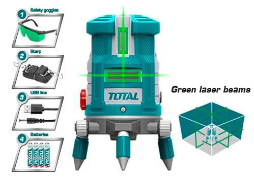 TOTAL Self-Leveling Line Laser(Green laser beams)