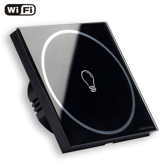 Smart WiFi Light Switch 1 Gang Supported Google Home & Amazon Alexa-Black