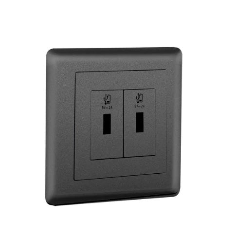 Usb Double Module 2A Black 3*3