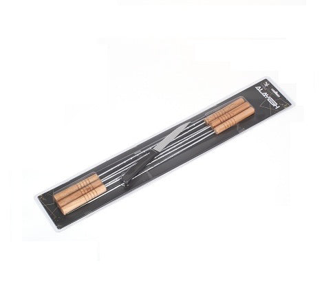 BBQ Skewers 6 pcs with Knife