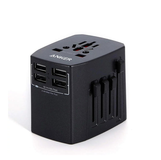 ANKER UNIVERSAL TRAVEL ADAPTER WITH 4USB PORTS - BLACK