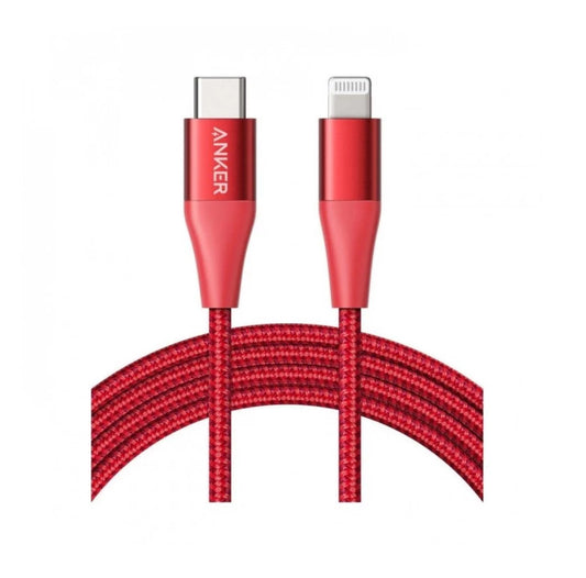Anker Powerline+ II 1.8m USB -C إلى كابل البرق - أحمر