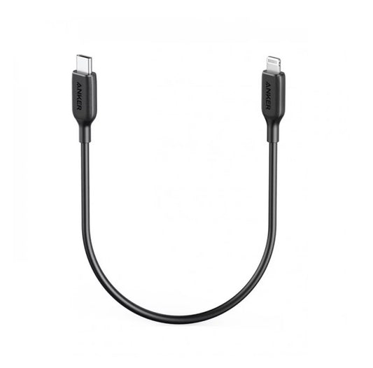 Anker Powerline III USB -C إلى كابل البرق (1 قدم) - أسود