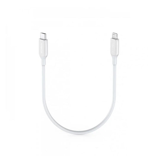 Anker Powerline III USB -C إلى كابل البرق (1 قدم) - أبيض
