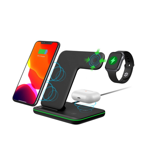 3 in 1 Wireless Charging Base Stand for iPhone, Apple Watch, Airpod