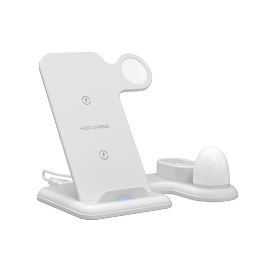 4 في 1 10 واط سريع؟ قاعدة الشحن اللاسلكية مع LED مدمج لـ iPhone + Apple Smart Watch + Airpod