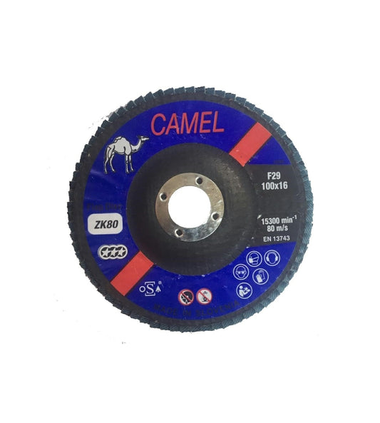 Camel Flap Disc 100x16(4") Gr.ZK 80 F29 15300RPM EN13743 - Slovenia