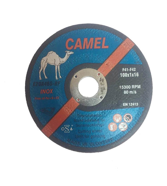 Camel Inox/SS Cutting Disc 100x1x16(4") F41 15300RPM EN 12413 - Slovenia