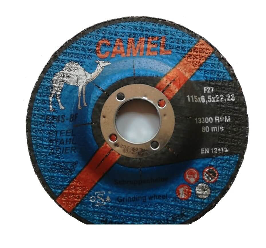 Camel Metal Grinding Disc 115x6.5x22.23(4.5") F27 13300RPM EN 12413 - Slovenia
