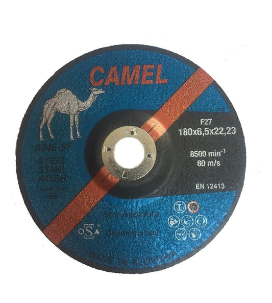 Camel Metal Grinding Disc 180x6.5x22.23(7") F27 8500RPM EN 12413 - Slovenia