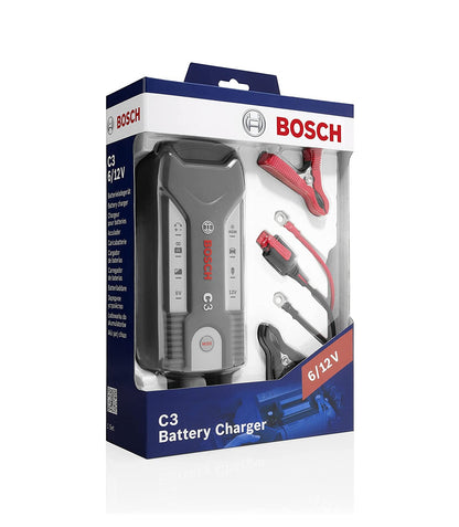 Bosch C3 Fully Automatic 4-Mode 6/12V Smart Battery Charger and Maintainer (3.8 Amps)