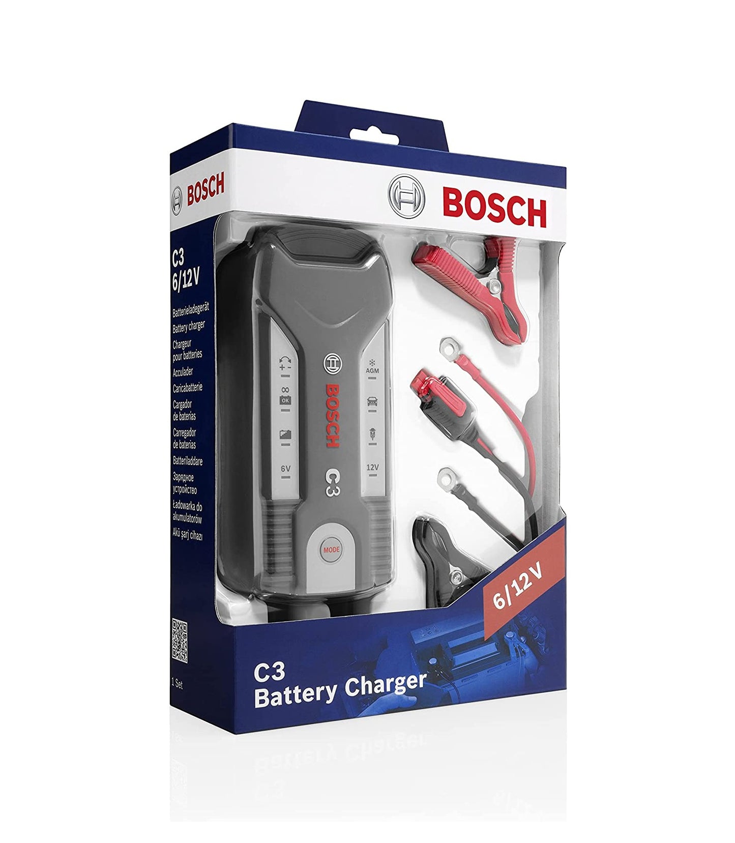 BOSCH C3 بالكامل أوتوماتيكي 4-الوضع 6/21 فولت شاحن البطارية الذكية وصيار (3.8 أمبير)