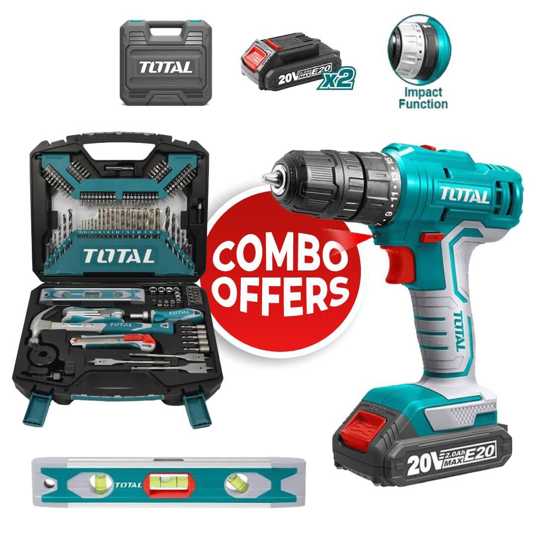 Lithium-Ion impact drill and Hand Tool Accessories Kit