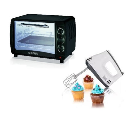 B+D Double Glass Toaster Oven w R 55L with Hand Mixer 5 Speed 350W